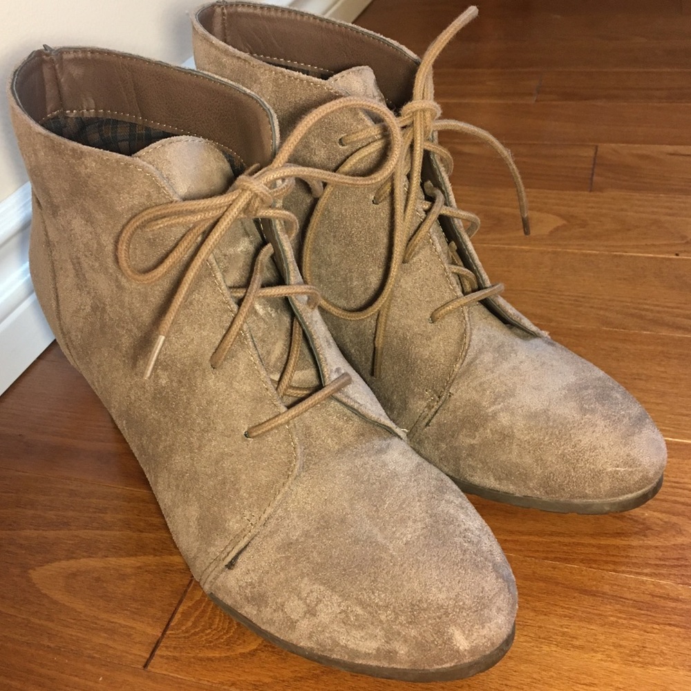 Madden Girl Beige Suede-Like Booties